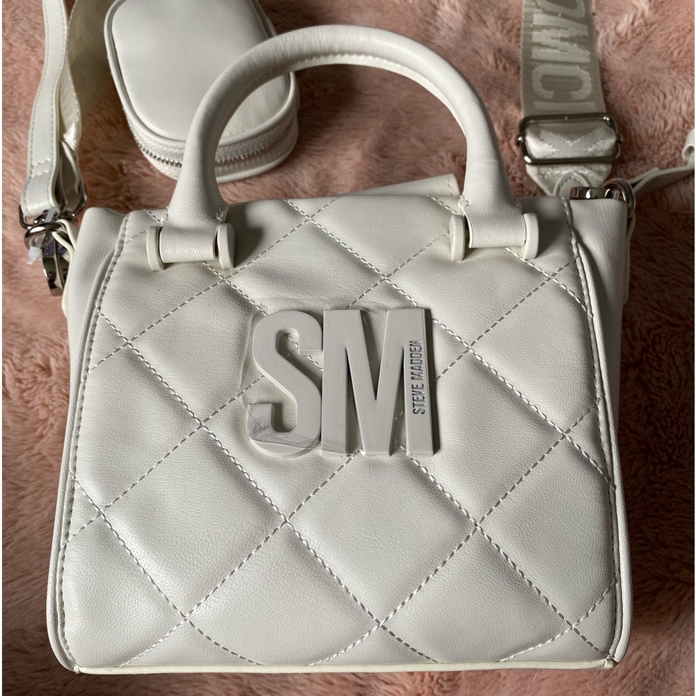 New Steve Madden Ivory Bbabi handbags with removable coin pouch - Picture 3 of 7